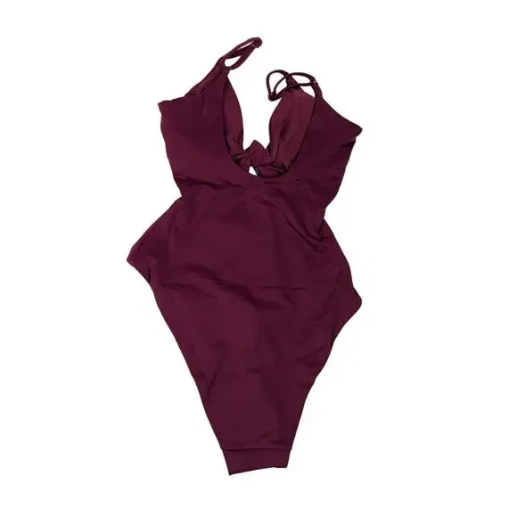 Andie Swim Santorini Plum One Piece Swimsuit XS Cut Out Bathing Suit NWT pink - Picture 3 of 6